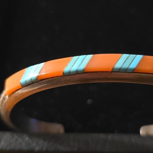 Navajo and Zuni Sterling Silver Inlay Bracelets Damaged Paul Begay/Tracy Zunie - Picture 8 of 15